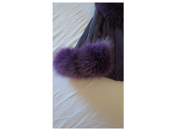 Autre Marque Abrigo Martylo morado con insertos de piel de zorro Morado oscuro - vista 15