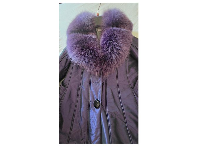 Autre Marque Abrigo Martylo morado con insertos de piel de zorro Morado oscuro - vista 16