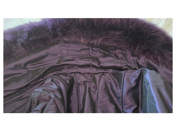 Autre Marque Abrigo Martylo morado con insertos de piel de zorro Morado oscuro - vista 3