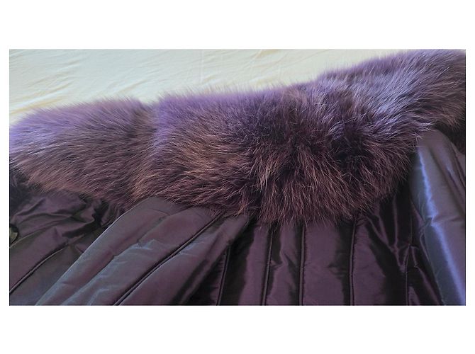 Autre Marque Abrigo Martylo morado con insertos de piel de zorro Morado oscuro - vista 4