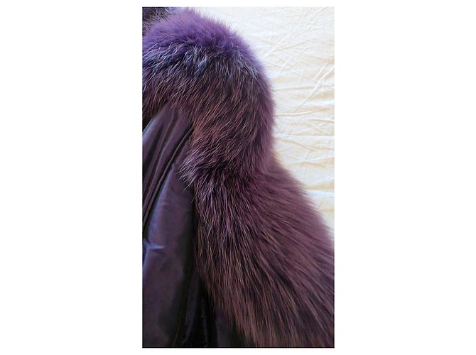 Autre Marque Abrigo Martylo morado con insertos de piel de zorro Morado oscuro - vista 5