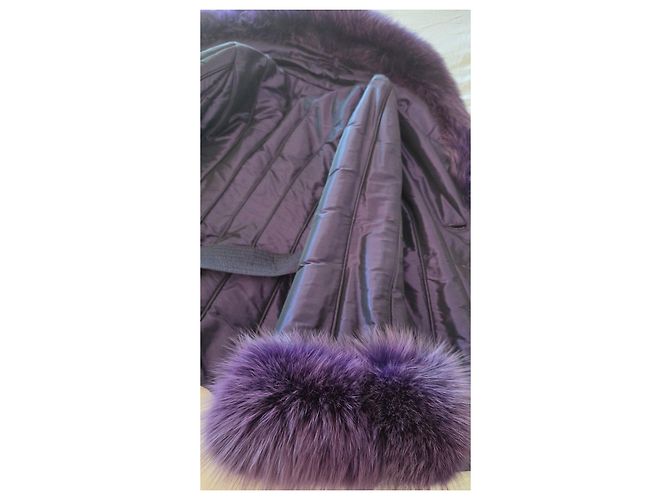 Autre Marque Abrigo Martylo morado con insertos de piel de zorro Morado oscuro - vista 6