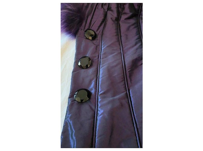 Autre Marque Abrigo Martylo morado con insertos de piel de zorro Morado oscuro - vista 8