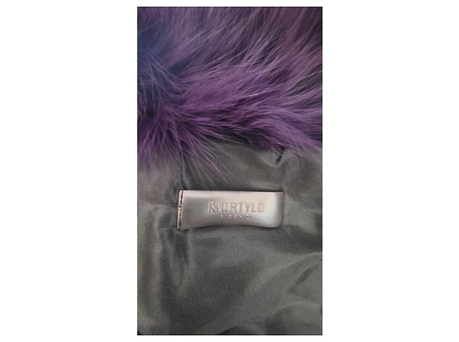 Autre Marque Abrigo Martylo morado con insertos de piel de zorro Morado oscuro - vista 9