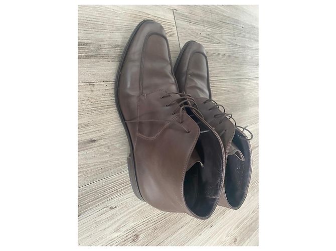 Hugo Boss BOSS Brown Leather Chukka Boots - view 10