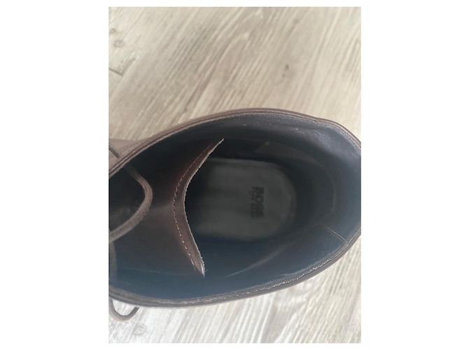 Hugo Boss BOSS Brown Leather Chukka Boots - view 8