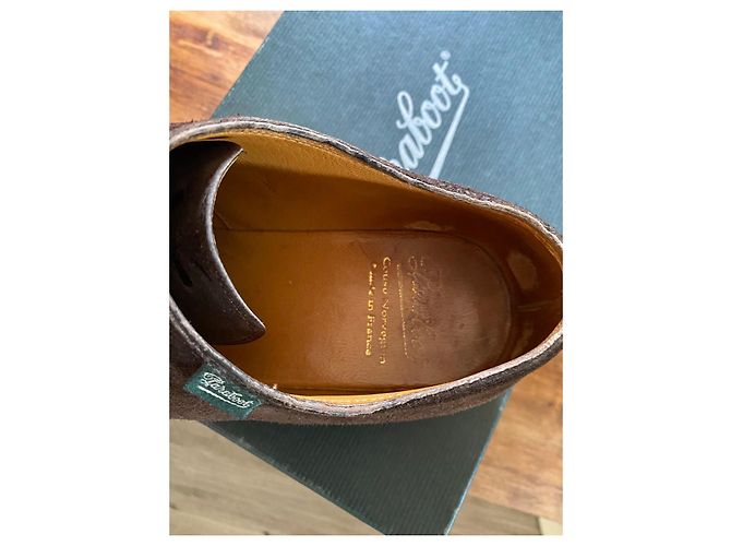 Paraboot Socrate Derby in Camoscio Marrone - vista 2
