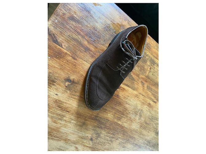Paraboot Socrate Derby in Camoscio Marrone - vista 8