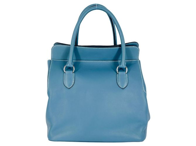 Hermès Borsa a tracolla Hermes Toolbox 26 in pelle blu - vista 2