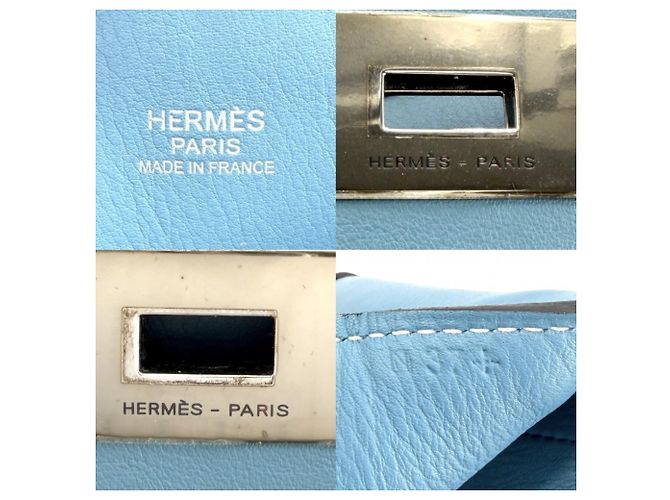 Hermès Borsa a tracolla Hermes Toolbox 26 in pelle blu - vista 5