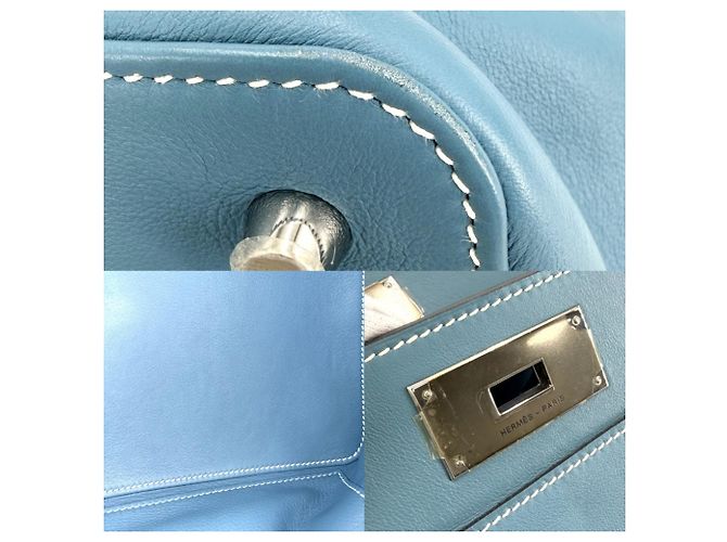 Hermès Borsa a tracolla Hermes Toolbox 26 in pelle blu - vista 6