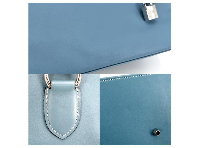Hermès Borsa a tracolla Hermes Toolbox 26 in pelle blu - vista 7