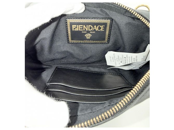 Borsa a tracolla Versace Medusa in pelle nera e oro Nero D'oro - vista 4