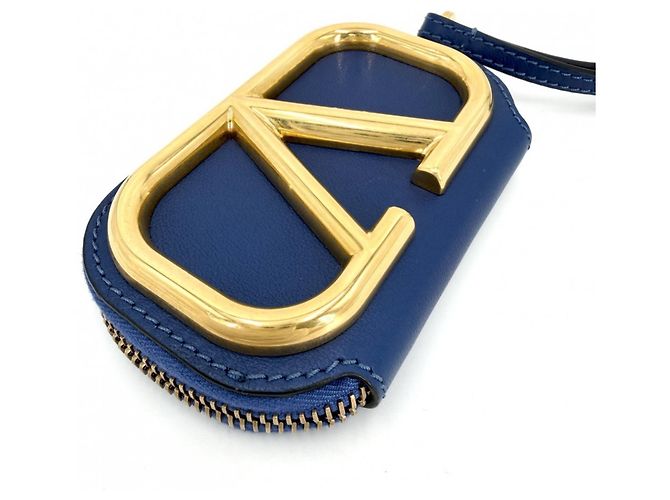 Borsa a tracolla in pelle blu Valentino Garavani - vista 3