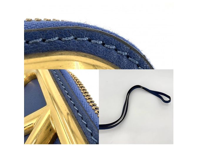 Borsa a tracolla in pelle blu Valentino Garavani - vista 6