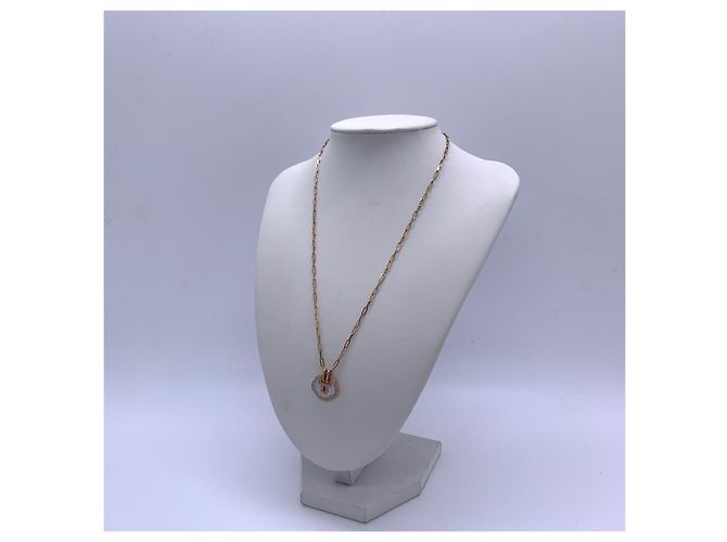 Autre Marque Collana Qeelin Peace Lock in oro rosa 18K, madreperla e diamanti D'oro - vista 5