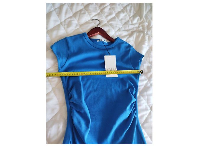 Zara Königsblaues Kleid mit seitlicher Raffung - Größe L - Ansicht 11