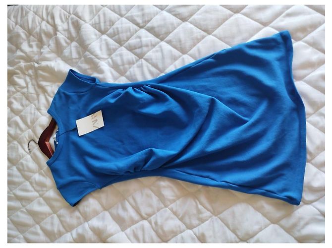 Zara Königsblaues Kleid mit seitlicher Raffung - Größe L - Ansicht 5