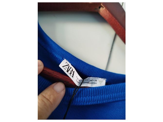 Zara Königsblaues Kleid mit seitlicher Raffung - Größe L - Ansicht 9