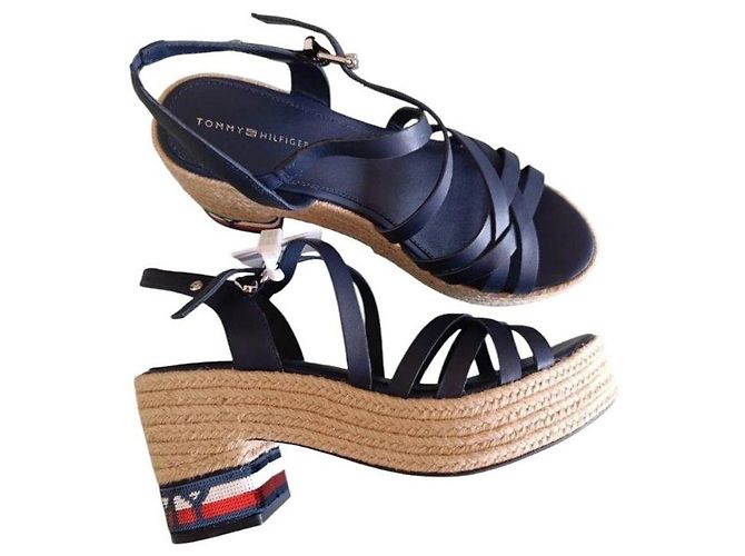 Sandali con zeppa Tommy Hilfiger blu navy - vista 4