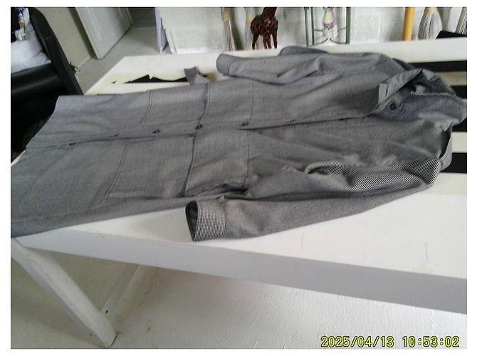 Trench-coat de lana gris a cuadros Guy Laroche Blanco - vista 7