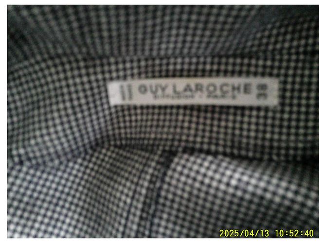 Trench-coat de lana gris a cuadros Guy Laroche Blanco - vista 8