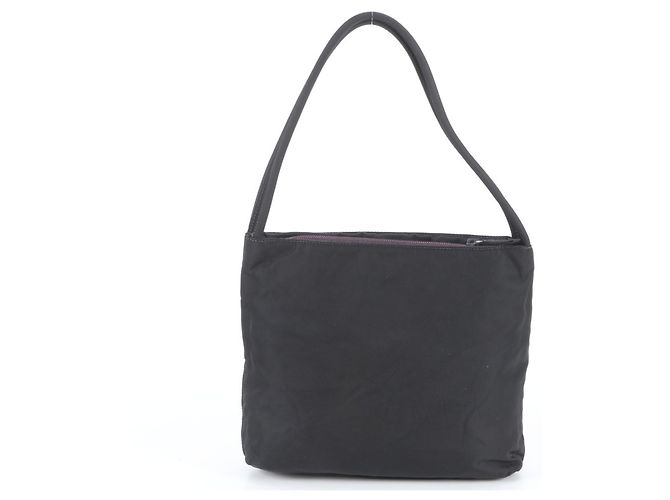 Tote Prada Tessuto Nylon Tragetasche mit Dreiecks-Logo Schwarz Lila - Ansicht 3
