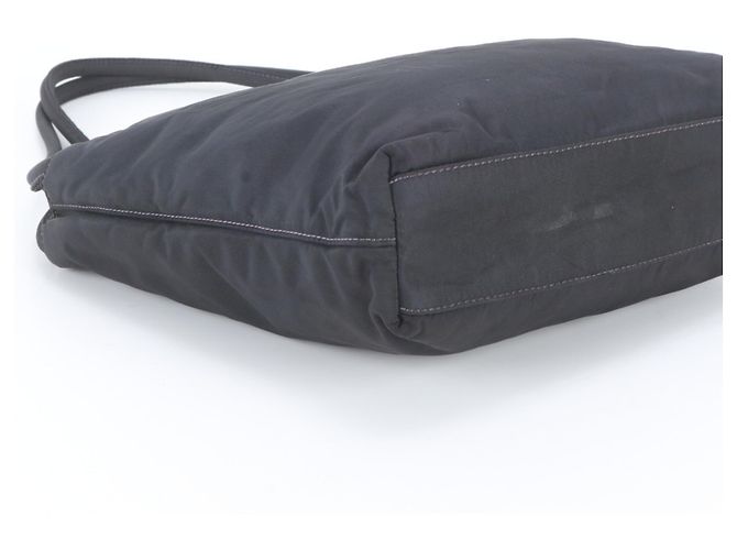 Tote Prada Tessuto Nylon Tragetasche mit Dreiecks-Logo Schwarz Lila - Ansicht 5