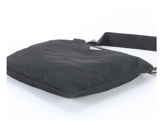 Bolsa Messenger Prada em nylon Tessuto com logo triangular Preto - vista 3