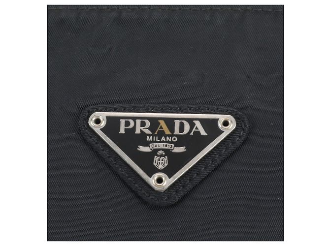 Bolsa Messenger Prada em nylon Tessuto com logo triangular Preto - vista 8