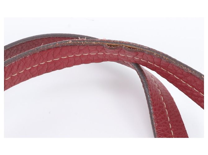 Tote Borsa a tracolla in pelle e nylon Tessuto con logo triangolare Prada Rosso - vista 8