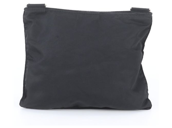 Bolsa de ombro em couro e nylon Tessuto com logo triangular Prada Preto - vista 3