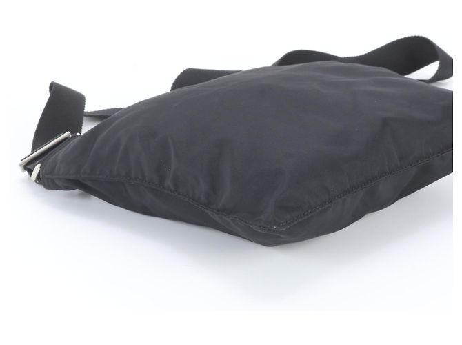 Bolsa de ombro em couro e nylon Tessuto com logo triangular Prada Preto - vista 5
