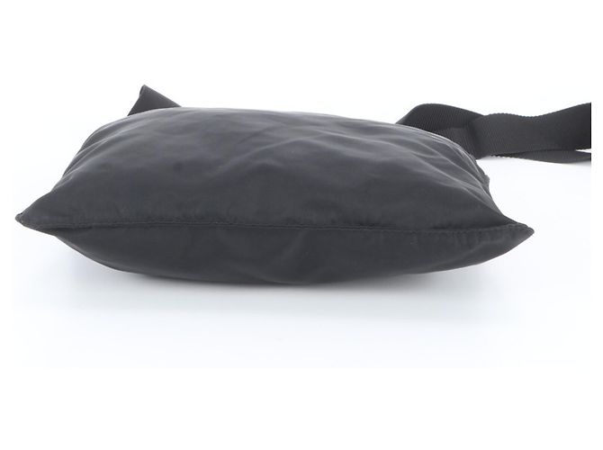 Bolsa de ombro em couro e nylon Tessuto com logo triangular Prada Preto - vista 6