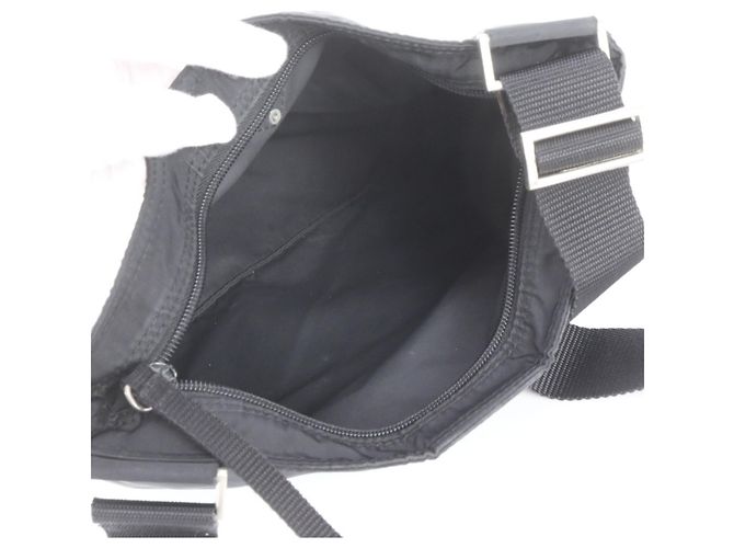 Bolsa de ombro em couro e nylon Tessuto com logo triangular Prada Preto - vista 7