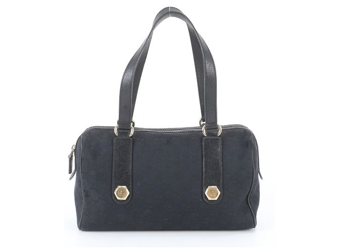 Borsa Mini Boston Gucci GG Canvas Nero - vista 3