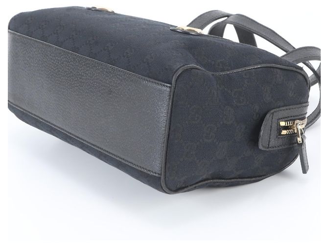 Borsa Mini Boston Gucci GG Canvas Nero - vista 4