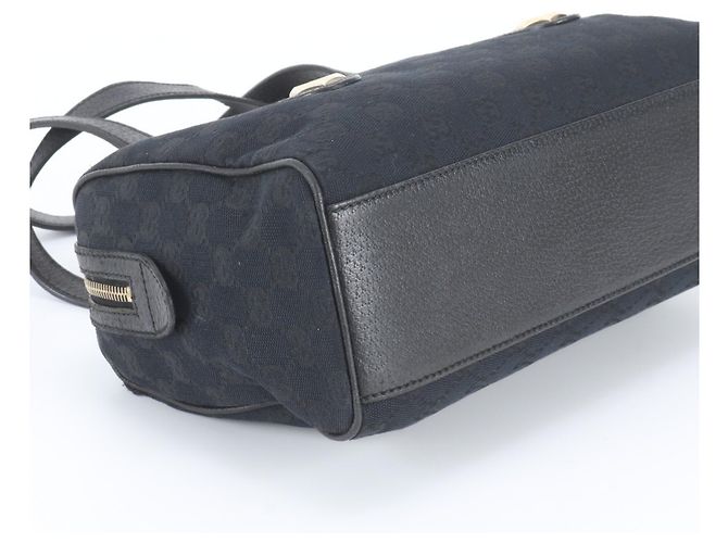 Borsa Mini Boston Gucci GG Canvas Nero - vista 5
