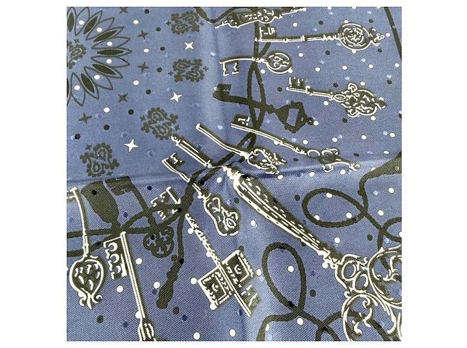 Hermès Hermes Carre 55 Les Cles Seidentuch Navy Marineblau - Ansicht 4