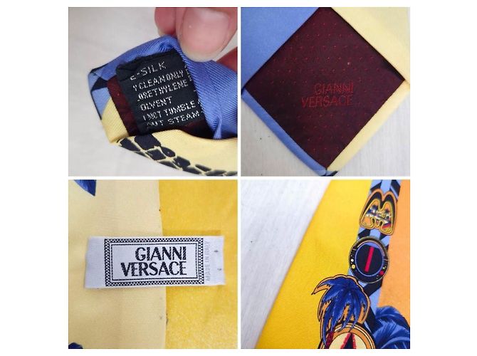 Versace cravatta Miami Collection vintage 1993 Multicolore - vista 10