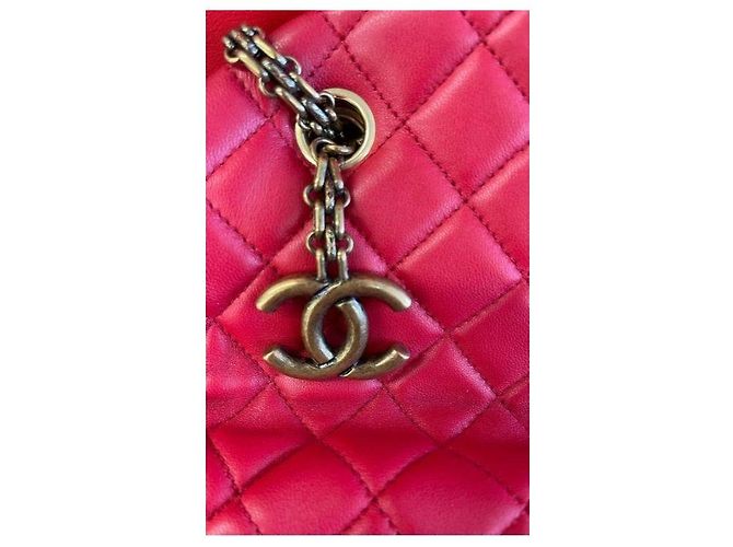 Borsa Chanel Mademoiselle Bowling pelle d'agnello rossa — Serie 14 Rosso - vista 2