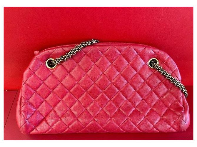 Borsa Chanel Mademoiselle Bowling pelle d'agnello rossa — Serie 14 Rosso - vista 6