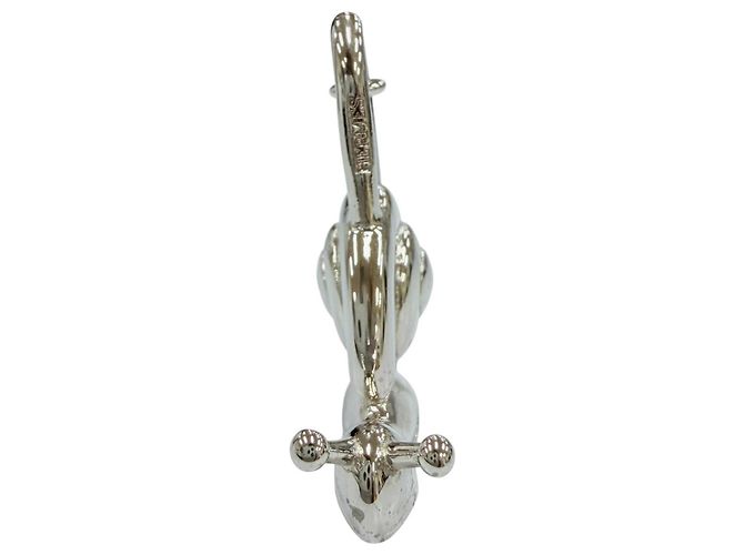 Hermès HERMES Vintage La Route Padlock Snail Metal Charm Argento - vista 4