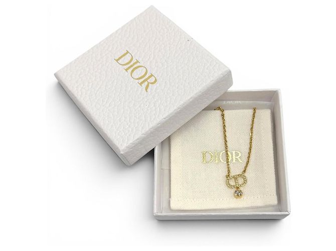 Collana Petit CD con strass Christian Dior D'oro - vista 2