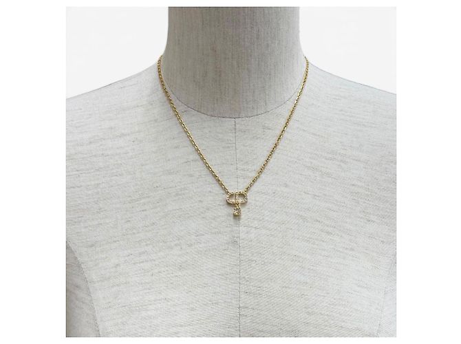 Collana Petit CD con strass Christian Dior D'oro - vista 3