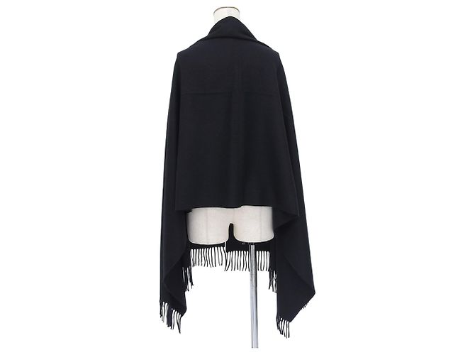Hermès Sciarpa in cashmere nero Hermes - vista 3