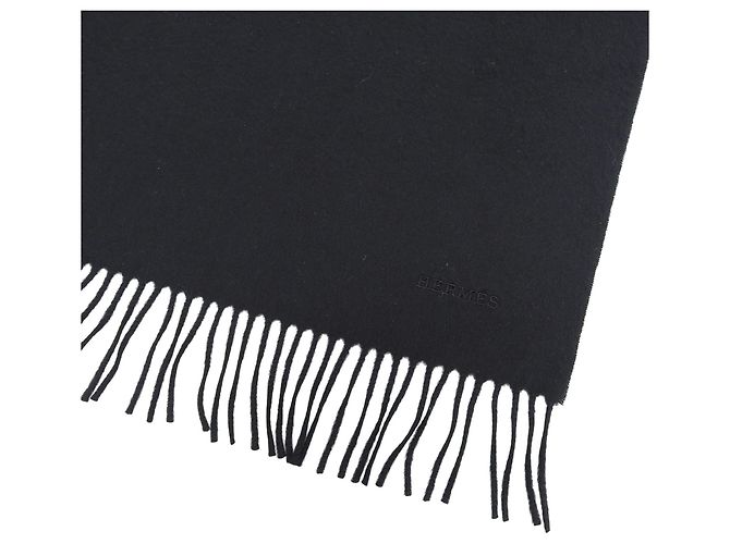 Hermès Sciarpa in cashmere nero Hermes - vista 6