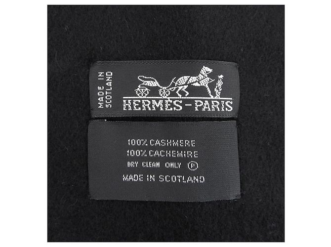 Hermès Sciarpa in cashmere nero Hermes - vista 8