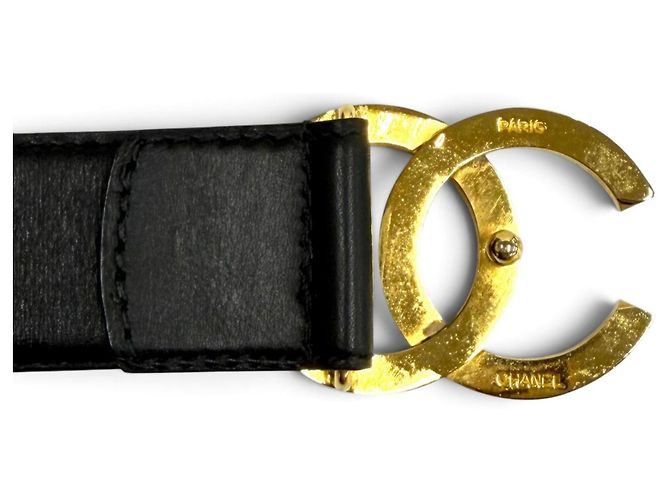 Chanel Vintage Coco Mark Ledergürtel Schwarz - Ansicht 6