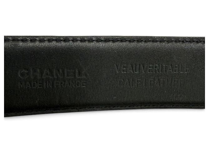 Chanel Vintage Coco Mark Ledergürtel Schwarz - Ansicht 9